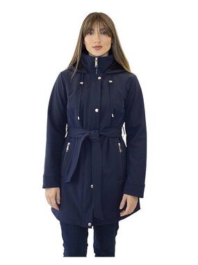 Nine West Black Hooded Belted Trench Coat